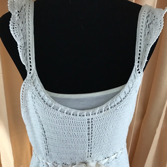 White eyelet midi dress fully lined - Picture 2 of 8